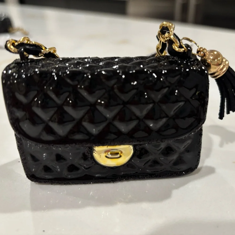New with tags - Wondershop Black Quilted Chain Link Strap Bag Ornament